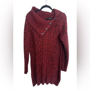 Relativity Marled Red Knit‎ Sweater Dress, Size Large, EUC